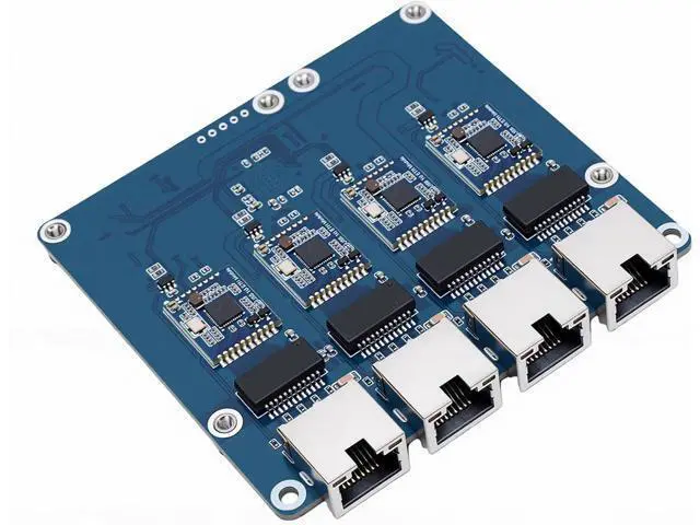 Alt view image 7 of 7 - Fabater 4 Port Gigabit PCIe Network Adapter, 4 Port RJ45 Network Adapter with Green and Yellow Status Indicators, Plug and Play No Driver Required for Pi 5