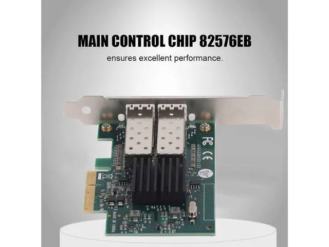 Alt view image 4 of 7 - Dual Port Gigabit Fiber Network Card Adapter, PCI E X4 Interface, 82576EB Chip, 10/100/1000 Mbps, Gold Plated for Fast Transmission, Thickened Metal Heat Sink, Wide