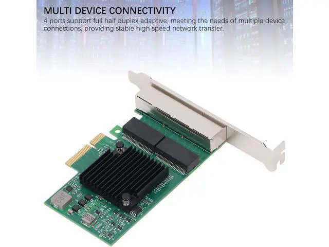 Alt view image 6 of 7 - PCIe X4 Gigabit Network Card, 4 Port 1000Mbps Ethernet Adapter, for Desktop PC, Workstation, Server with 8 LED Indicators, Supports Wins Server, VMware