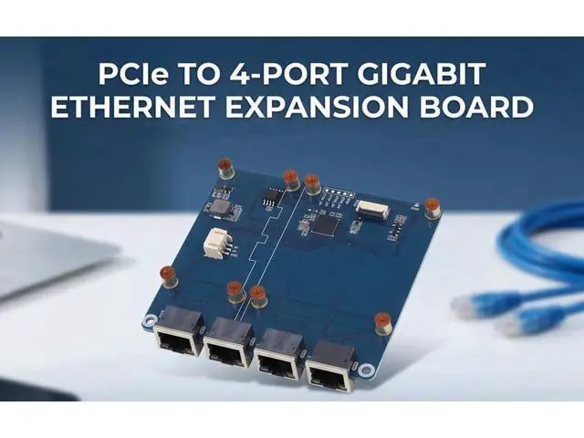 Alt view image 2 of 7 - Jiawu Network Card, 4 Port PCIE x1 Gigabit Base, RTL8153 Chip 1000Mbps PCIe Express Ethernet Adapter with RJ45 Port, LED Indicator, Support for RasPi 5, Driver Free, Plug and Play