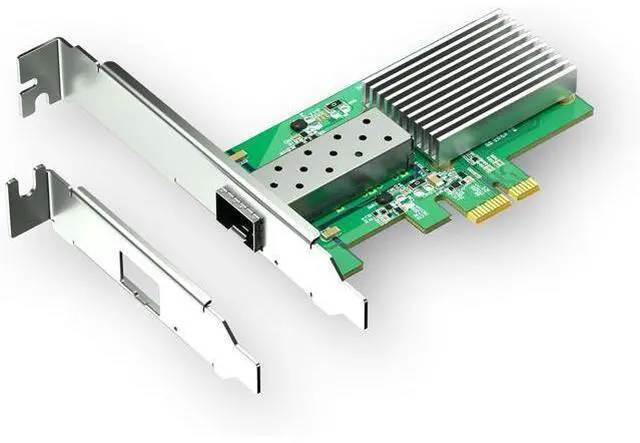 Main image of 10Gb SFP+ PCIe 4.0 x1 Network Card 10GbE LAN NIC Adapter | RTL8127AF chip, aluminum heatsink, full-height and low-profile brackets for PC, NAS, Win, Linux, servers