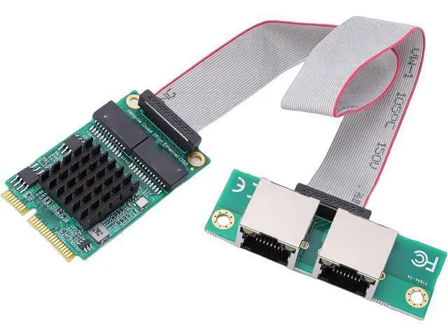 Alt view image 3 of 7 - Fabater Mini PCIe Gigabit Ethernet Adapter, Dual RJ45 Ports 10 100 1000Mbps I350 Controller, Industrial Grade Ethernet Adapter with Low Profile Bracket for Industrial PCs Single Board
