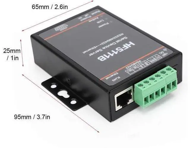 Alt view image 2 of 7 - HF5111B Industrial Serial Server 3 in 1 RS232 RS485 RS422 to Ethernet Converter High Speed Data Transmission Device for Factory Automation and SCADA Systems