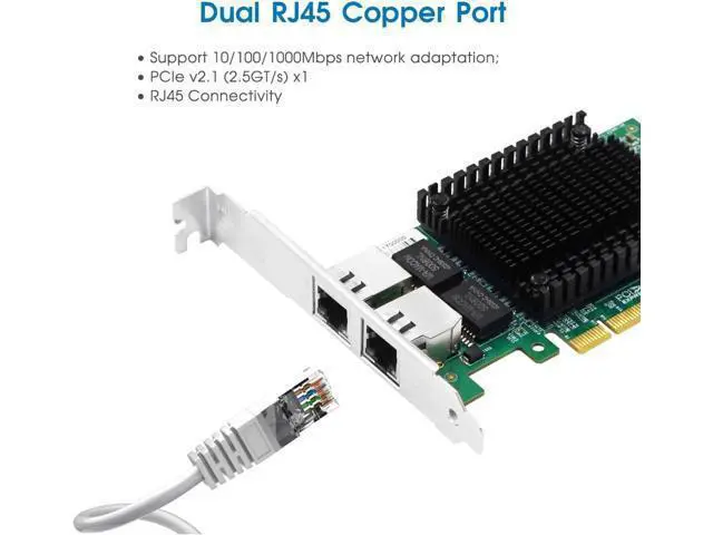 Alt view image 3 of 5 - PCIe x4 Dual-Port 1G Ethernet Network Adapter