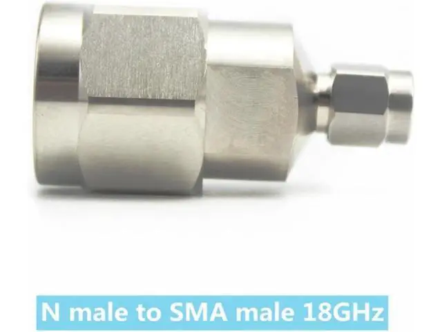 Alt view image 2 of 3 - High Frequency Test N to SMA Adapter 18GHZ Network Branch Adapter N Male to SMA Male to Female Stainless Steel(N-J to SMA-J 18GHz)