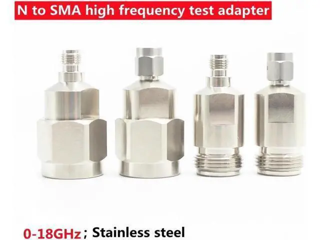 Alt view image 3 of 3 - High Frequency Test N to SMA Adapter 18GHZ Network Branch Adapter N Male to SMA Male to Female Stainless Steel(N-J to SMA-J 18GHz)