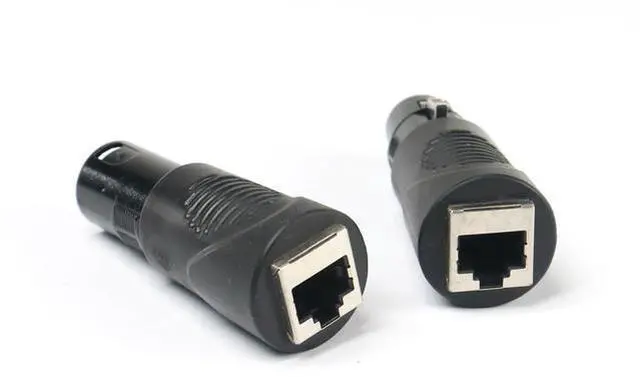 Main image of VRL DMX to RJ45 Cat5 Ethernet to 3 Pin XLR Female & Male Extension Adapter Set