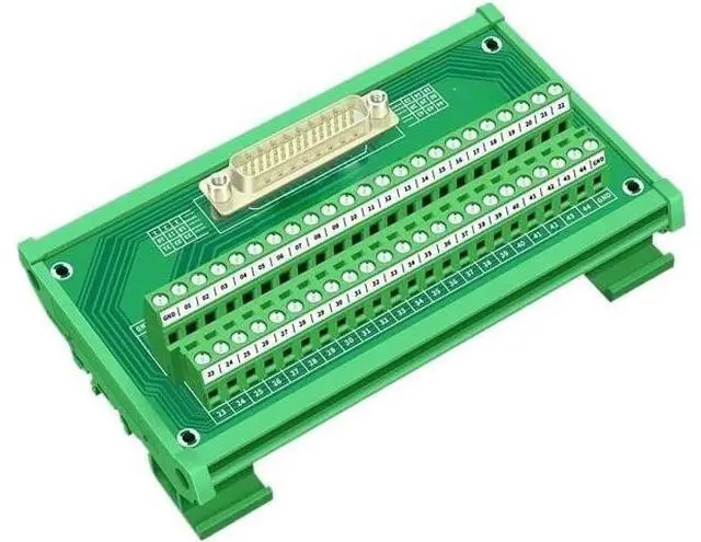 Main image of HDB44 D-Sub Rail Mount Interface Module, DB44 Female Breakout Board, DB44 Female to Terminal Block DB44 Splitter(HL-FX-DB44M)