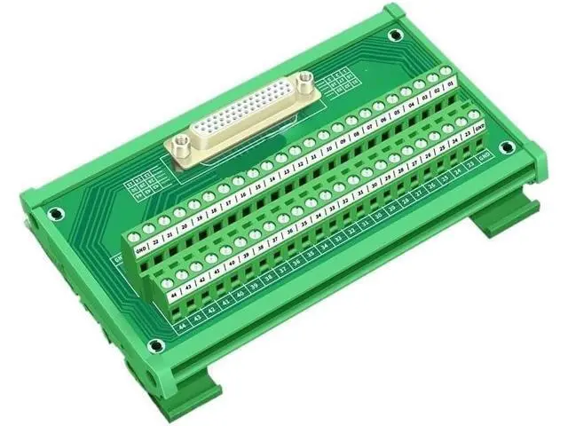 Alt view image 3 of 6 - HDB44 D-Sub Rail Mount Interface Module, DB44 Female Breakout Board, DB44 Female to Terminal Block DB44 Splitter(HL-FX-DB44M)