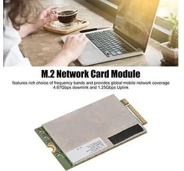 Main image of 5G LTE Network Card, 4.67Gbps Downlink 1.25Gbps Uplink, M.2 Network Card Module, Plug and Play, 4x4 MIMO GNSS FM350 GL Network Card for Laptop Desktop