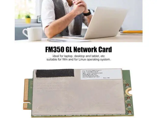 Alt view image 3 of 7 - FM350-GL 5G LTE M.2 Network Card Module, WCDMA 4x4 MIMO GNSS Network Card, 4.67Gbps Downlink 1.25Gbps Uplink, Network Card for X360 830 840 850 G7 Laptop