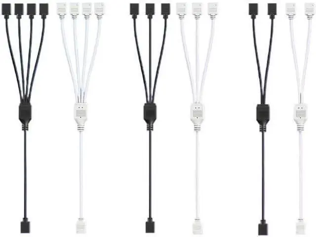 Main image of KUNSR ARGB Multi Splitter 5V 3PIN Connector 1 to 2/3/4 Chassis Fan Splitter Synchronization Tensile(1 to 3,White)