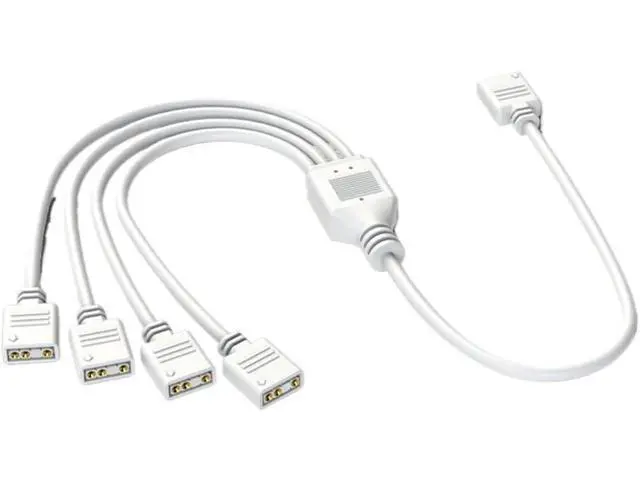 Alt view image 2 of 5 - KUNSR ARGB Multi Splitter 5V 3PIN Connector 1 to 2/3/4 Chassis Fan Splitter Synchronization Tensile(1 to 3,White)