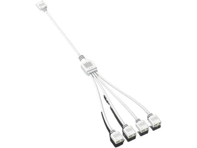 Alt view image 3 of 5 - KUNSR ARGB Multi Splitter 5V 3PIN Connector 1 to 2/3/4 Chassis Fan Splitter Synchronization Tensile(1 to 3,White)