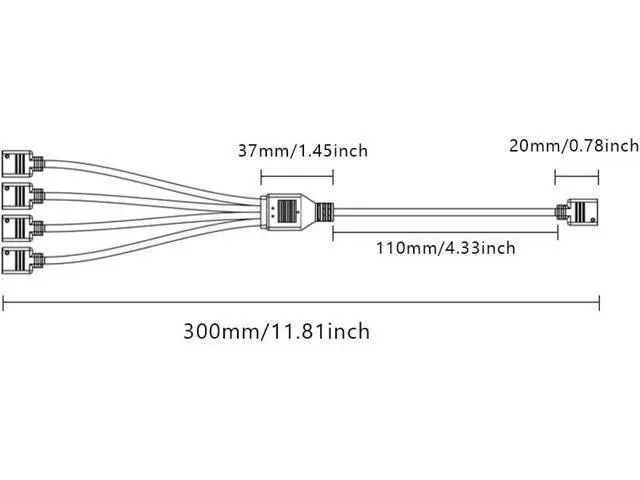 Alt view image 5 of 5 - KUNSR ARGB Multi Splitter 5V 3PIN Connector 1 to 2/3/4 Chassis Fan Splitter Synchronization Tensile(1 to 3,White)