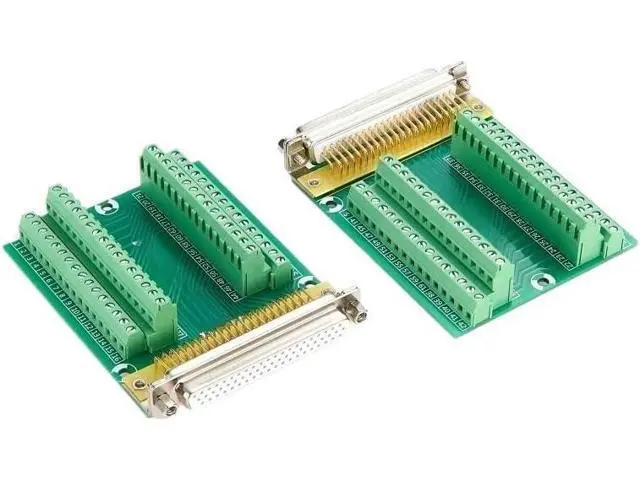 Alt view image 4 of 5 - Solderless DB62 Female Breakout Board D-SUB 62 pin Signal Terminal Breakout 3 Row Connector Rail Mount