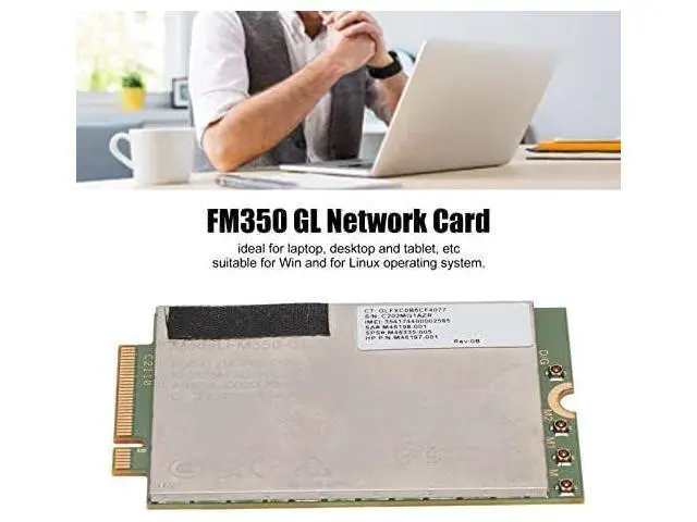 Alt view image 2 of 3 - 5G LTE Network Card, 4.67Gbps Downlink 1.25Gbps Uplink, M.2 Network Card Module, Plug and Play, 4x4 MIMO GNSS FM350 GL Network Card for Laptop Desktop