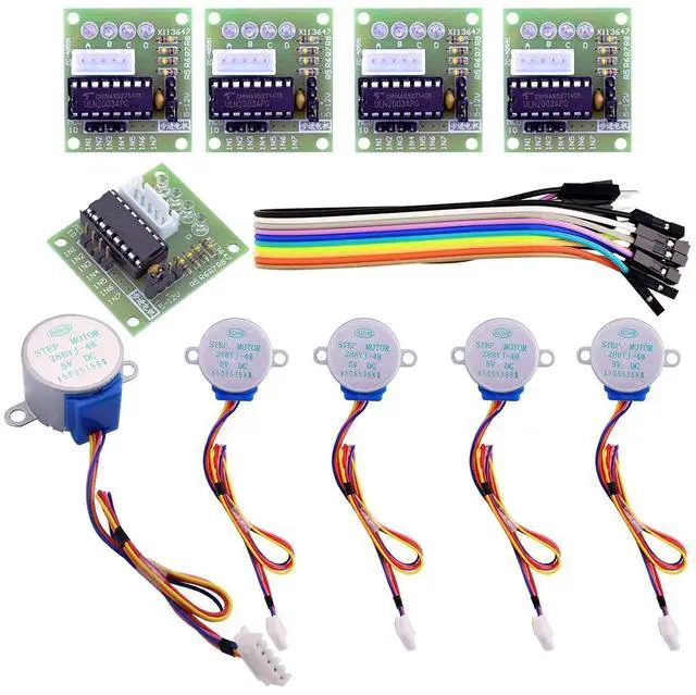 Main image of ELEGOO 5 Sets 28BYJ-48 ULN2003 5V Stepper Motor with ULN2003 Driver Board