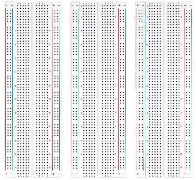 Main image of ELEGOO 3pcs Breadboard 830 Point Solderless Prototype PCB Board Kit