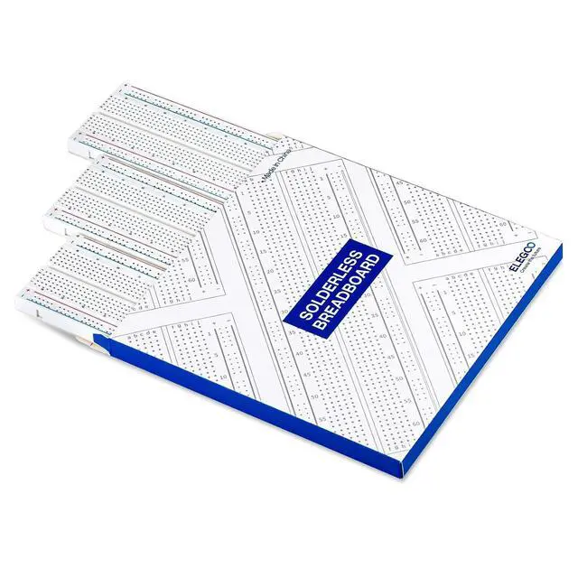 Alt view image 2 of 6 - ELEGOO 3pcs Breadboard 830 Point Solderless Prototype PCB Board Kit