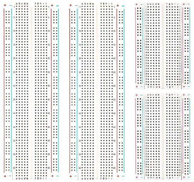 Main image of ELEGOO 4PC Solderless Breadboard Kit, 830 & 400 Tie Points Prototype Board