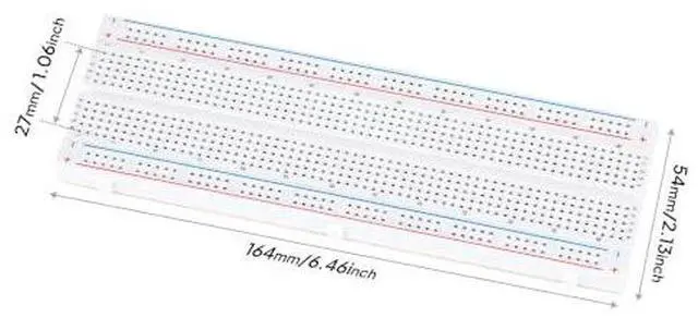 Alt view image 4 of 5 - ELEGOO 3pcs Breadboard 830 Point Solderless Prototype PCB Board Kit (Pack of 2)