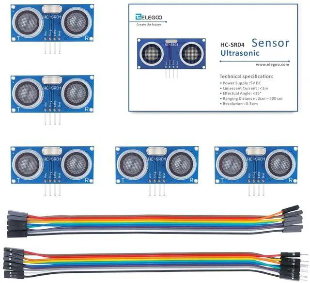 Main image of ELEGOO 5PCS HC-SR04 Ultrasonic Module Distance Sensor Kit