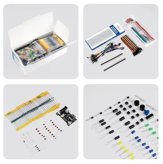 Alt view image 5 of 7 - Upgraded Electronics Kit and 120pcs Dupont Wires, for Breadboard Circuits, Prototyping, STEM Labs and Electronics Practice