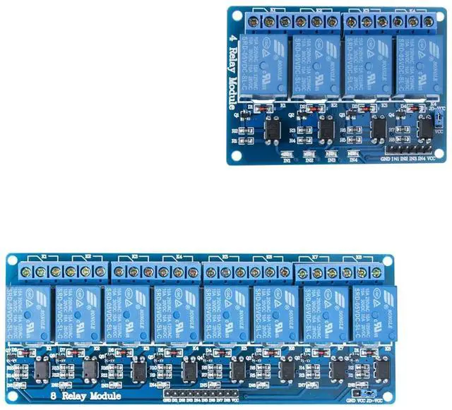 Main image of ELEGOO 4 Channel Relay Module and 8-Channel Relay Module Bundle, for Automation, Switching Experiments, Control Projects and Electronics Labs