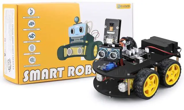 Alt view image 4 of 7 - ELEGOO UNO R3 Project Smart Robot Car Kit V4 & ELEGOO Owl Smart Robotic Car Kit V2.0