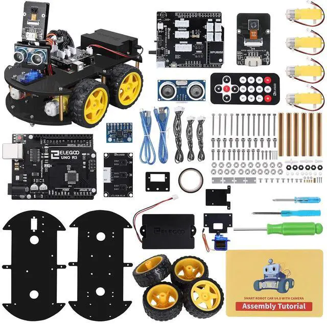 Alt view image 2 of 7 - ELEGOO UNO R3 Project Smart Robot Car Kit V4 & ELEGOO Owl Smart Robotic Car Kit V2.0