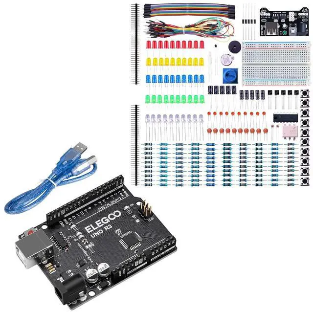 Main image of ELEGOO UNO R3 Controller Board and 235-Piece Parts Kit Bundle for STEM