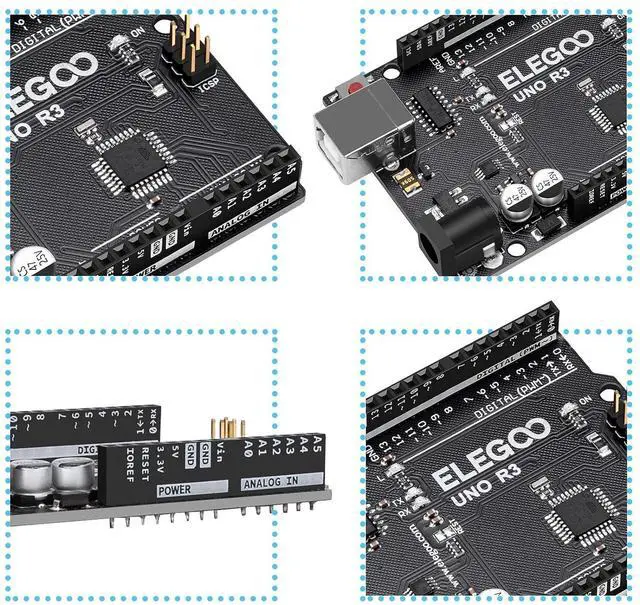 Alt view image 4 of 7 - ELEGOO UNO R3 CH340C Board and 5PCS Ultrasonic Sensors, for Sensors, Smart Devices, Robotics, STEM Learning and DIY Electronics