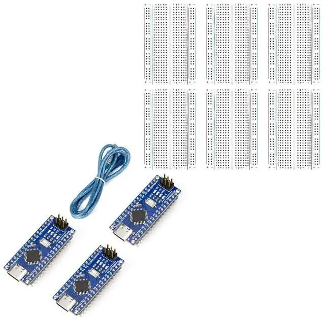 Main image of ELEGOO USB-C Nano Boards and 400-Point Boards Bundle for STEM Projects