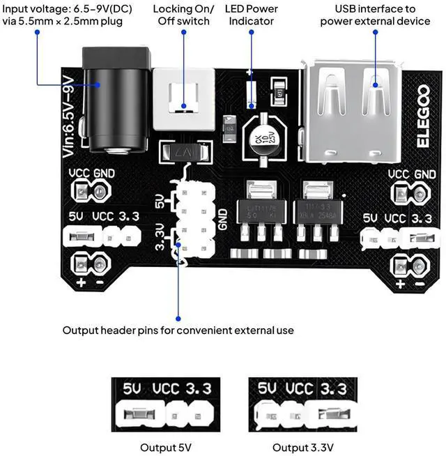 Alt view image 3 of 7 - ELEGOO PCB Prototype Board Kit with Fun Kit Electronics Project Bundle