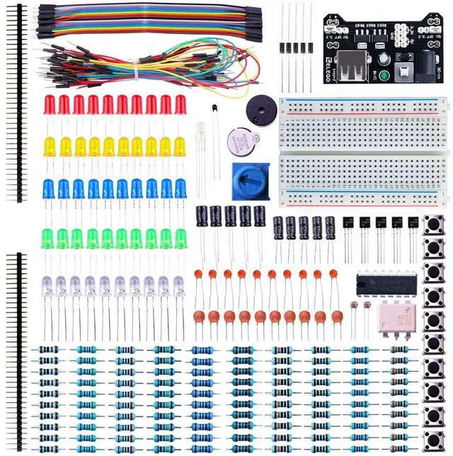 Alt view image 2 of 7 - ELEGOO 400-Point Boards with 235pcs Fun Kit Electronics Project Bundle