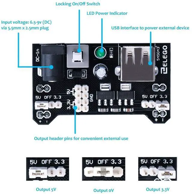 Alt view image 3 of 7 - ELEGOO 400-Point Boards with 235pcs Fun Kit Electronics Project Bundle