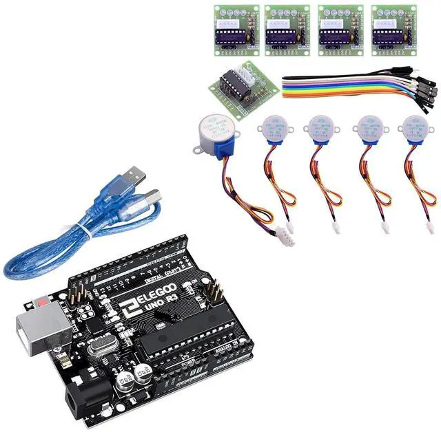 Main image of ELEGOO 5 Sets Stepper Motors and UNO R3 Board Bundle, for Stepper Motor Control, Robotics, Motion Projects and STEM Learning