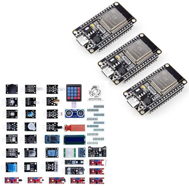 Main image of ELEGOO 37-in-1 Sensor Kit and 3PCS ESP-32 Boards, for Sensors, Smart Devices, Robotics, STEM Learning and DIY Electronics