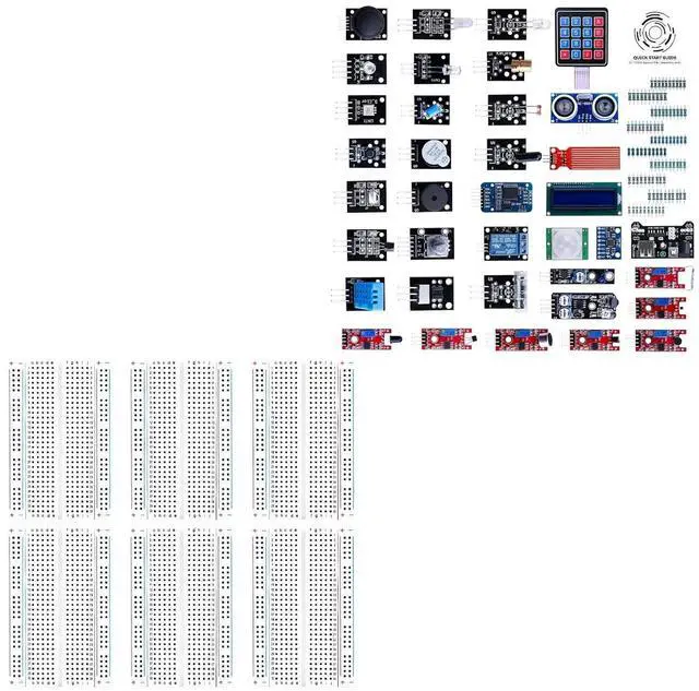 Main image of ELEGOO 400-Point Boards and 37-in-1 Sensor Kit Project Bundle for STEM