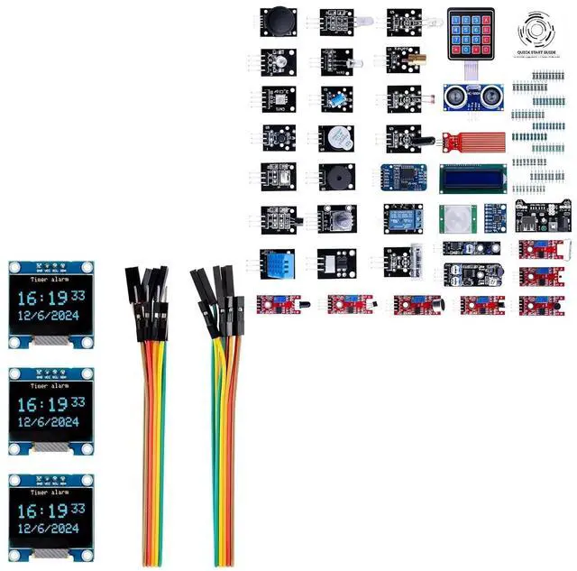Main image of ELEGOO OLED Modules with 37-in-1 Sensor Kit Electronics Project Bundle