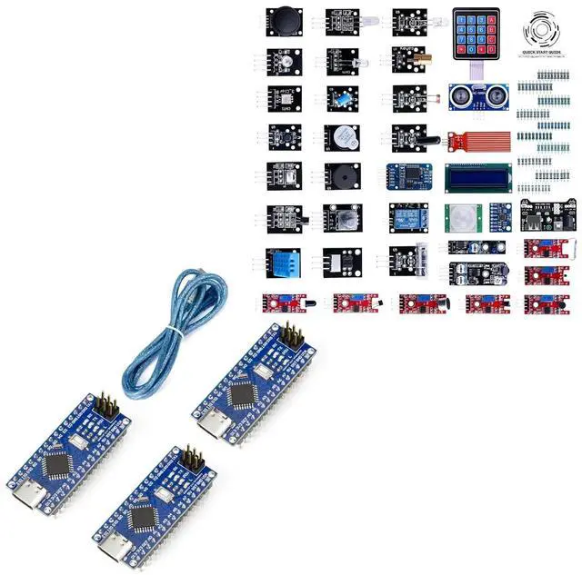 Main image of ELEGOO USB-C Nano Boards and 37-in-1 Sensor Kit Project Bundle for STEM
