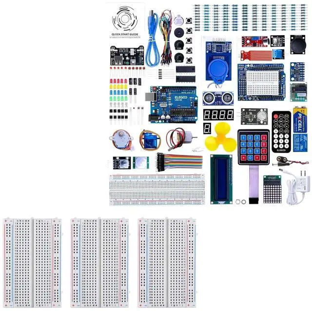 Main image of ELEGOO 400-Point Breadboard Kit and UNO R3 Kit Project Bundle for STEM