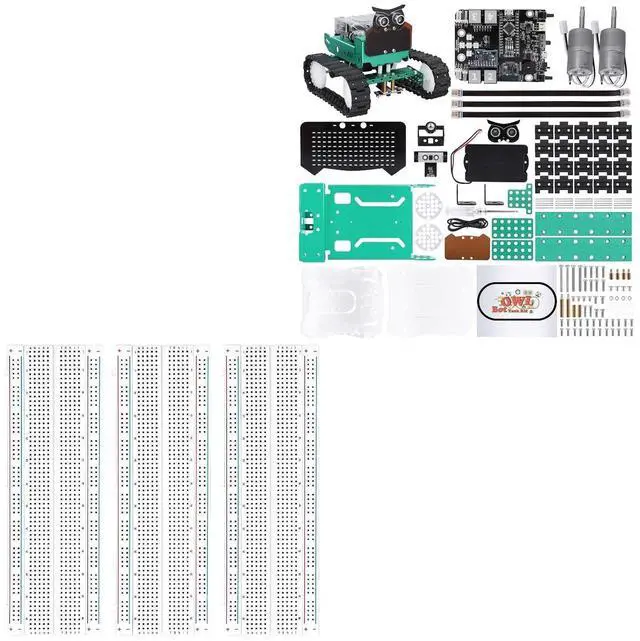 Main image of ELEGOO 830-Point Breadboard Kit with OwlBot V2 Kit STEM Project Bundle