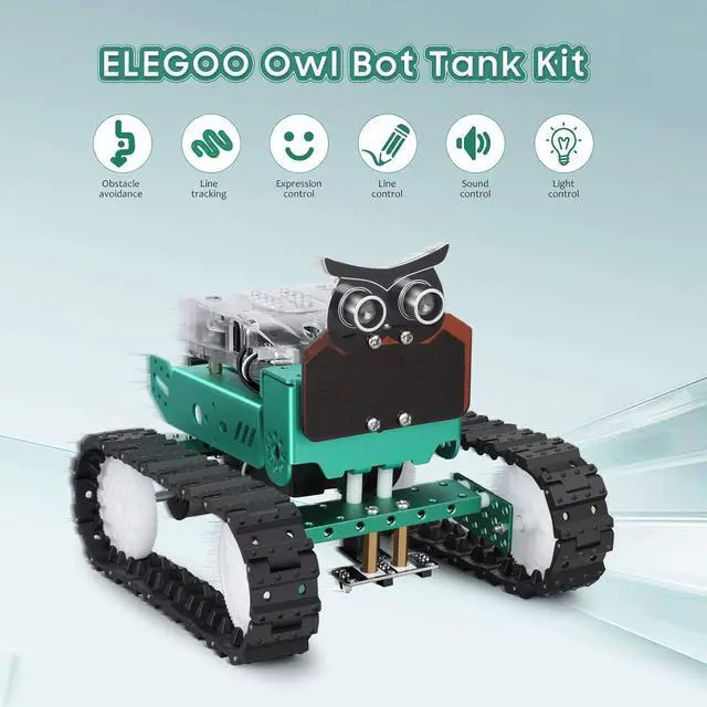 Alt view image 3 of 7 - ELEGOO OwlBot V2 Robot Kit and ESP-32 USB-C Boards STEM Project Bundle