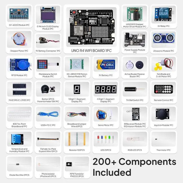 Alt view image 4 of 7 - ELEGOO 400-Point Boards and UNO R4 WiFi Kit Electronics Project Bundle