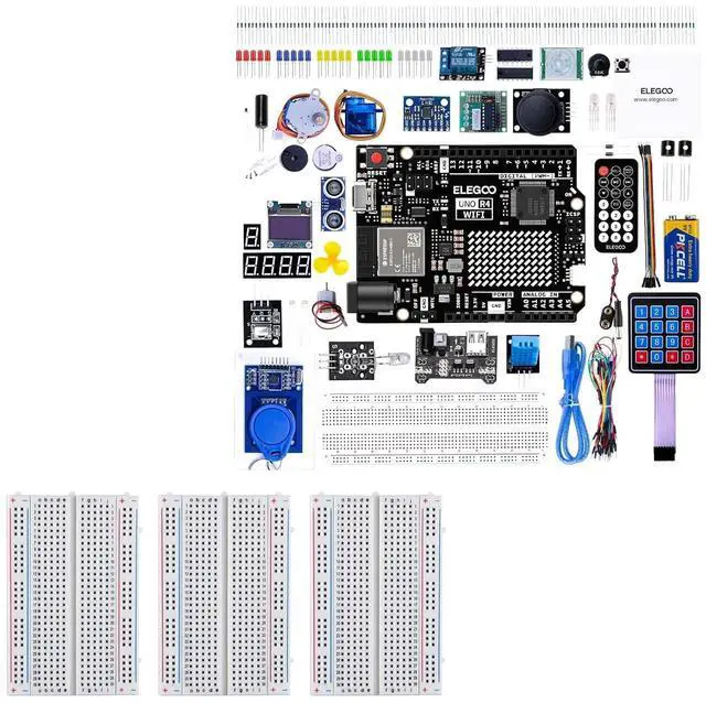 Main image of ELEGOO 400-Point Boards and UNO R4 WiFi Kit Electronics Project Bundle