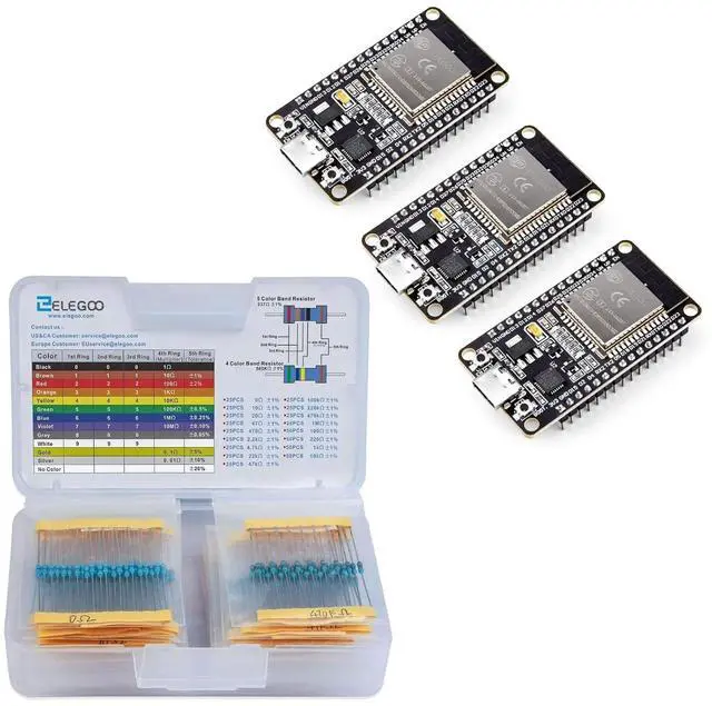 Main image of ELEGOO 17-Value Resistor Kit and ESP32 Boards Bundle for STEM Projects