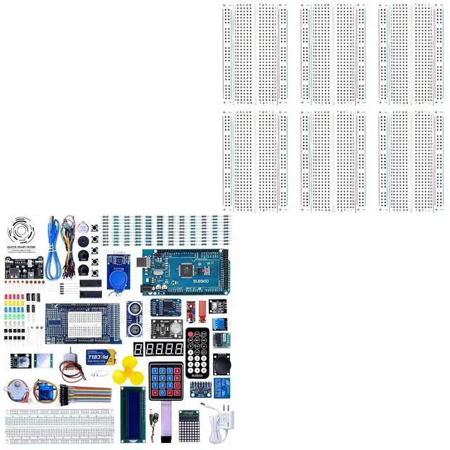 Main image of ELEGOO MEGA R3 Kit with 6pcs 400-Point Breadboards STEM Project Bundle