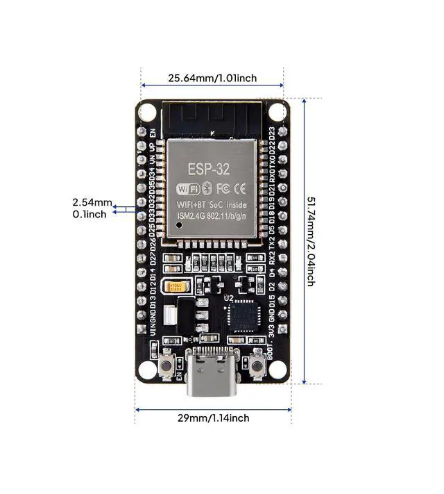 Alt view image 2 of 7 - ELEGOO 3PCS ESP32 Dev Boards, ESP-WROOM-32, USB-C, WiFi Bluetooth 4.2